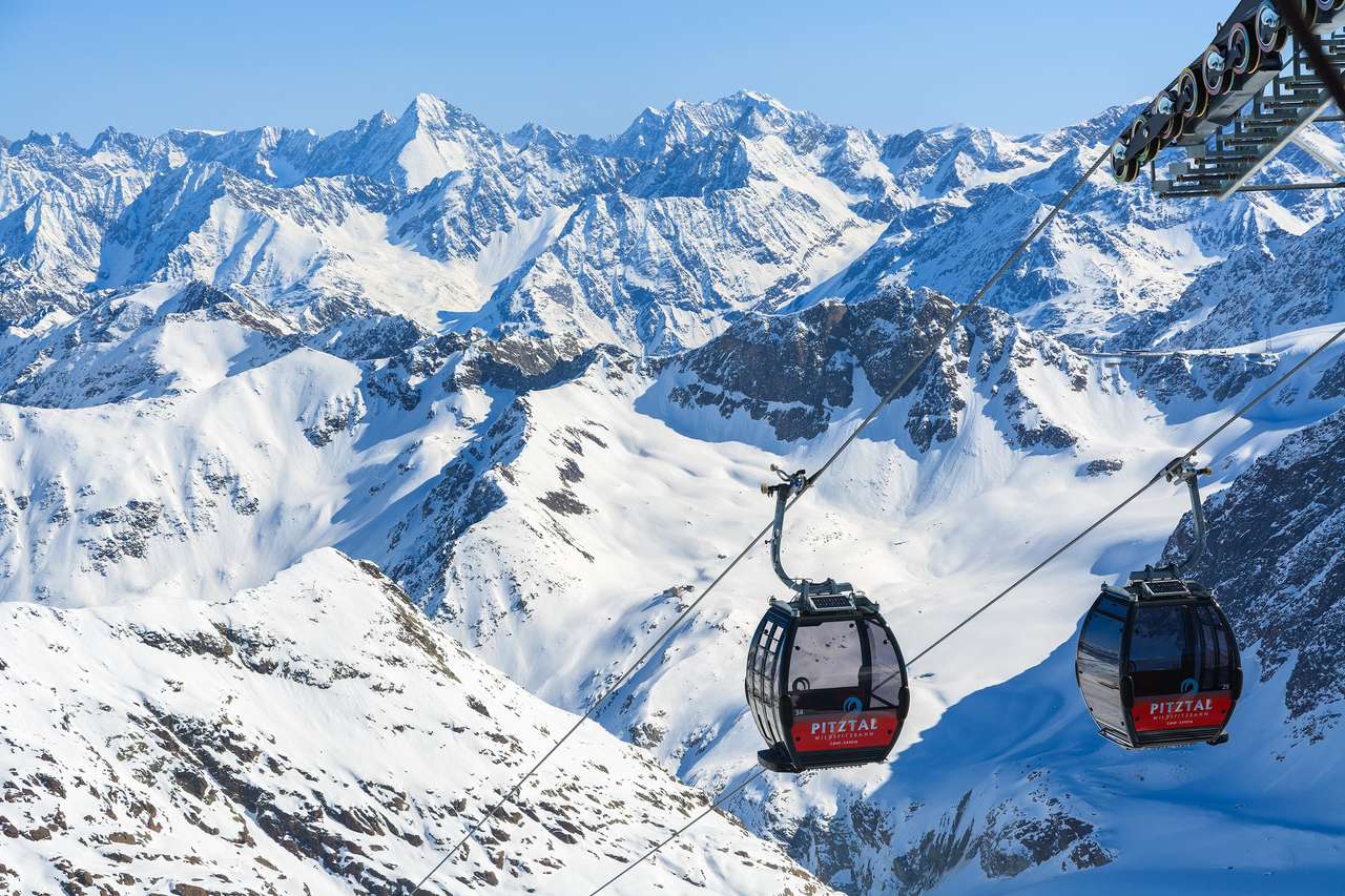 Lanovky gondoly, rakouské Alpy skládačky online