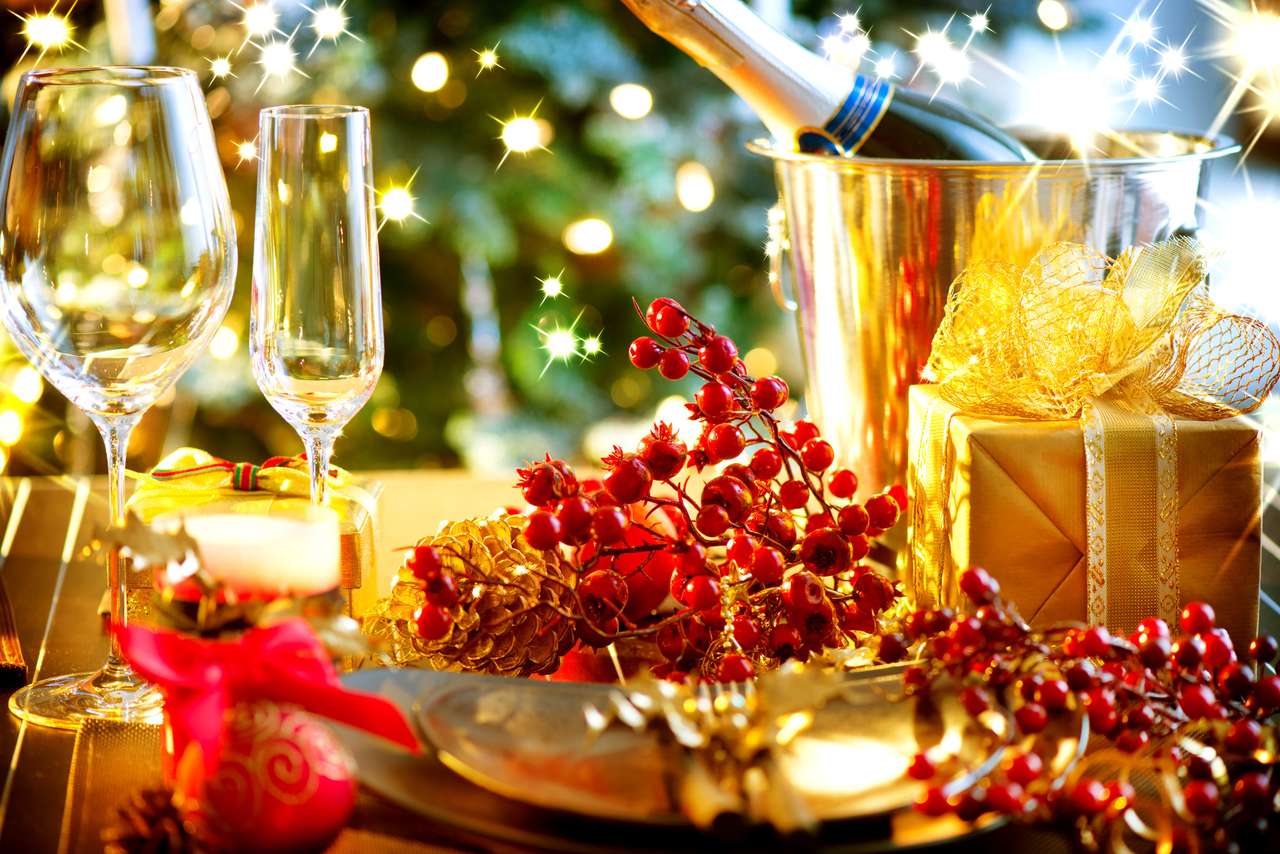Vacanze di Capodanno con champagne puzzle online