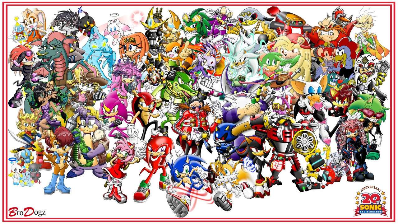 Jogo de rotular os personagens do SONIC