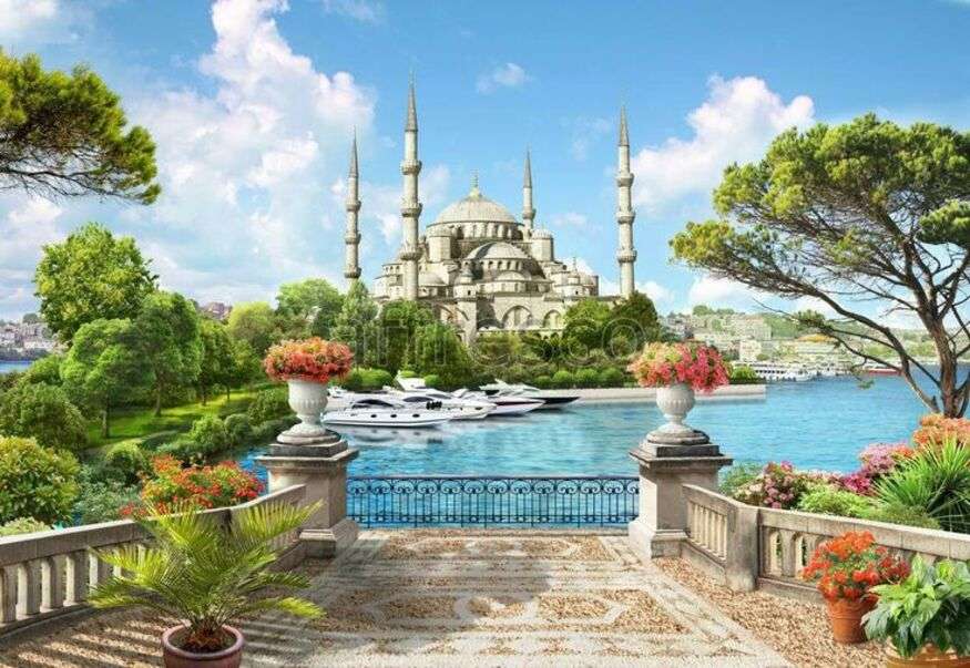Lindo palacio en Istanbul Turkia - Arte #5 rompecabezas en línea