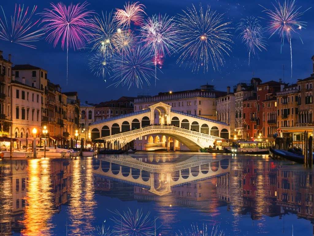 Vuurwerk in Venetië legpuzzel online