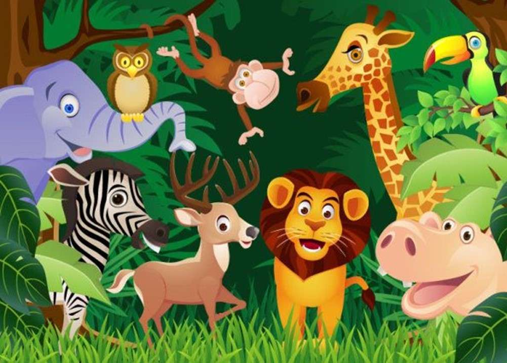 animais da selva. puzzle online