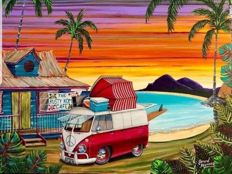 Coffee stand on the beach jigsaw puzzle online