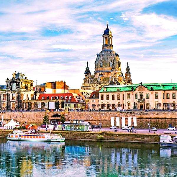 Dresden och floden Elbe pussel på nätet