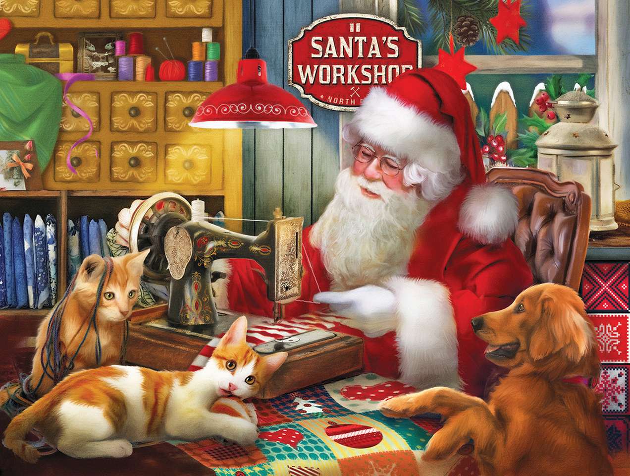 Laboratorio di trapuntatura di Babbo Natale puzzle online