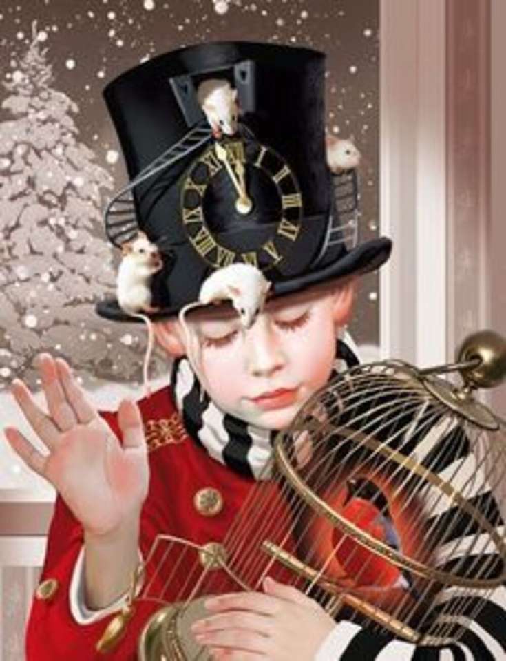 boy with clock hat online puzzle