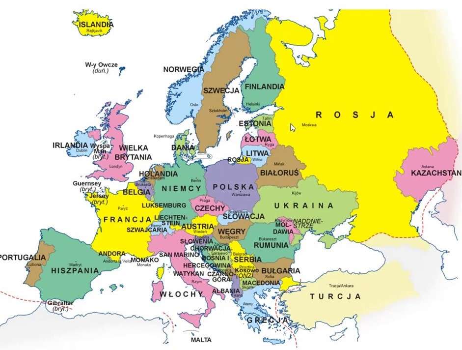 Гра карта Європи онлайн пазл