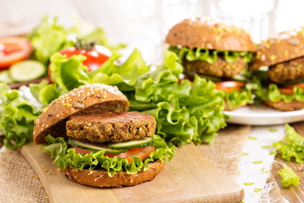 veganistische hamburgers legpuzzel online
