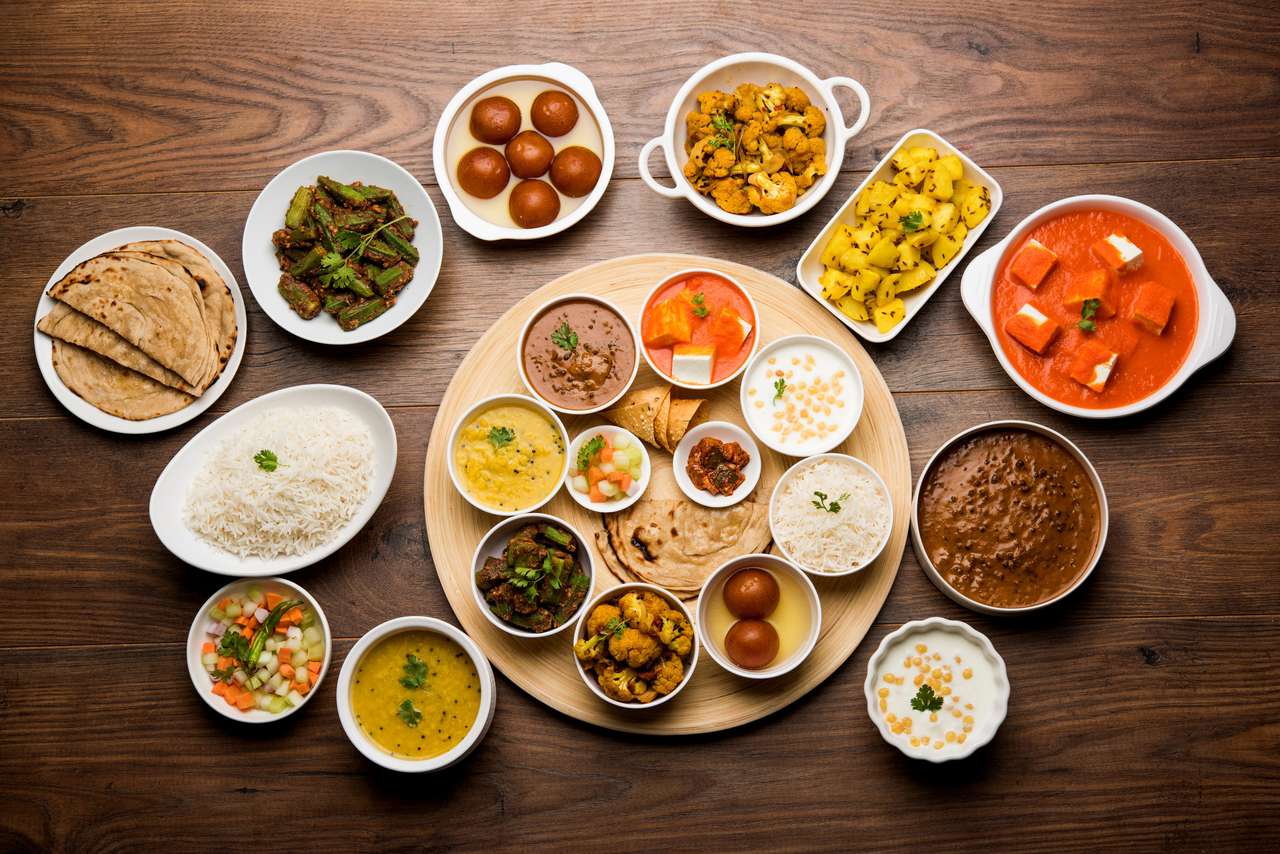 Indiase Hindoe Vegetarische Thali online puzzel