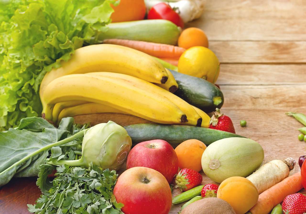 Φρέσκα φρούτα και λαχανικά παζλ online