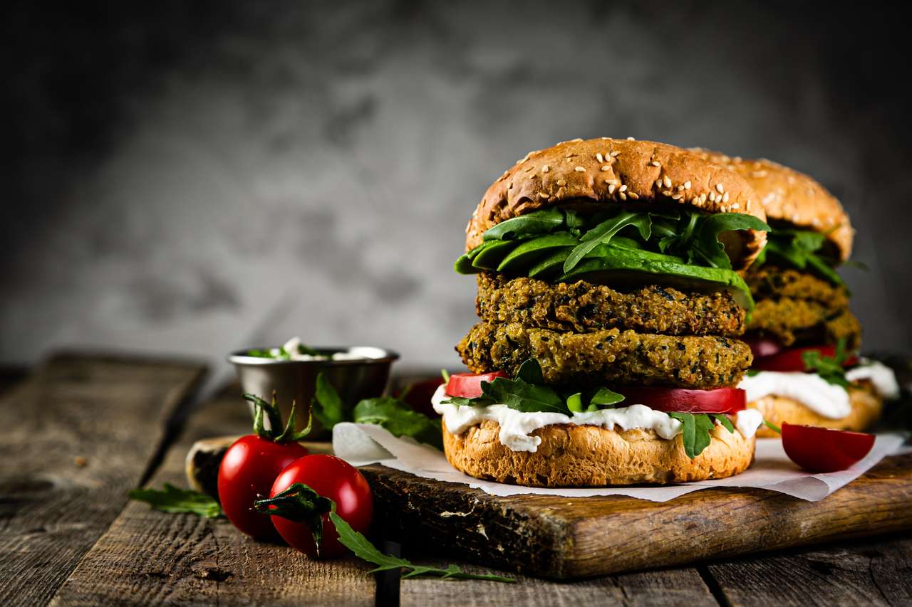Vegan courgette burger legpuzzel online