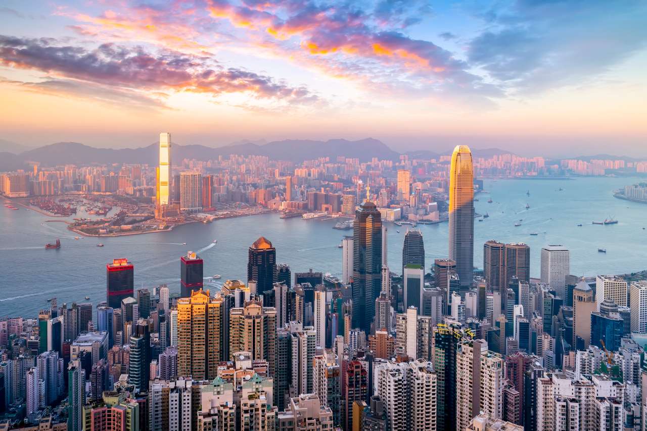 Stadshorizon van Hongkong legpuzzel online
