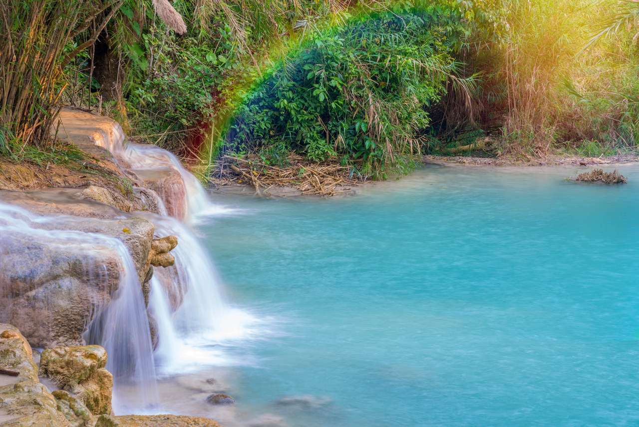 Cachoeiras Tat Kuang Si, Laos quebra-cabeças online