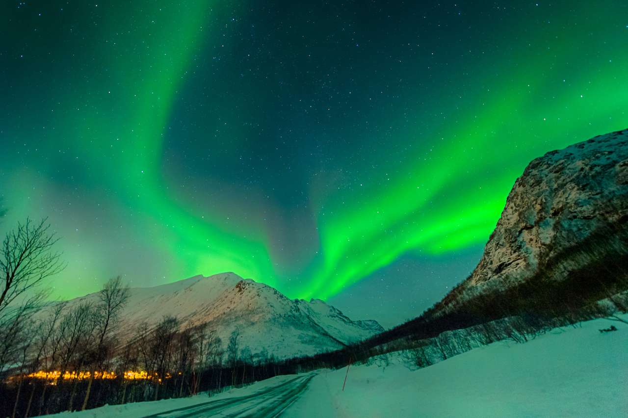 aurora borealis v norsku online puzzle