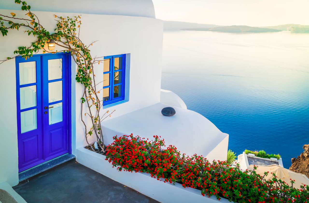 Haus auf der Insel Santorini Online-Puzzle