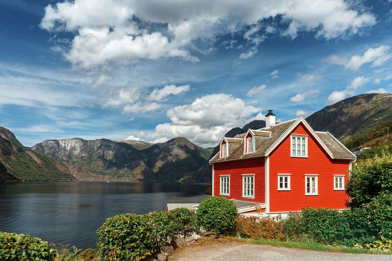 Νορβηγικό κόκκινο σπίτι online παζλ