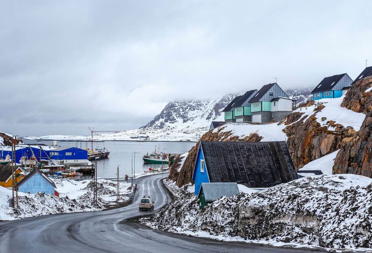 Arktisk väg till hamnen och hamnen pussel på nätet