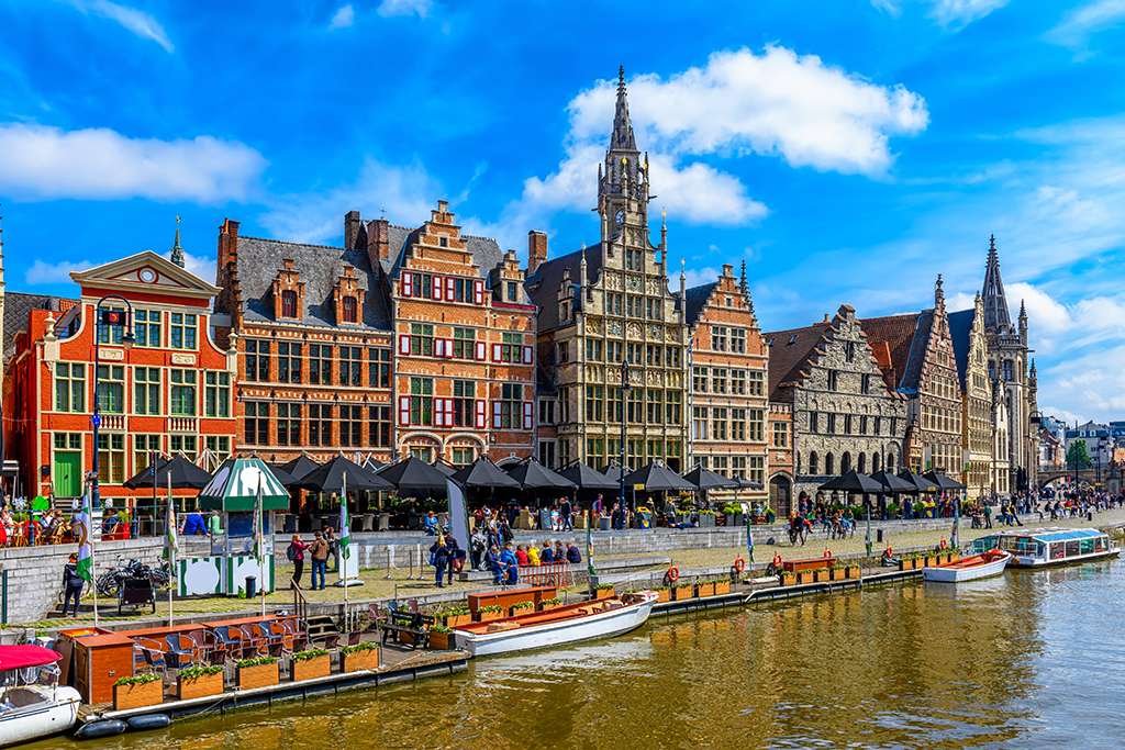 Гент, град в северната част на Белгия онлайн пъзел
