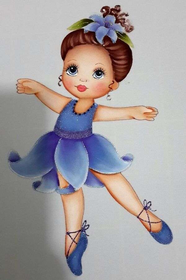 Маленькая балерина в синем наряде №1 онлайн-пазл