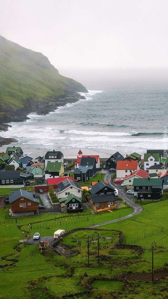 Πόλη στο νησί Streymoy-Δανία online παζλ