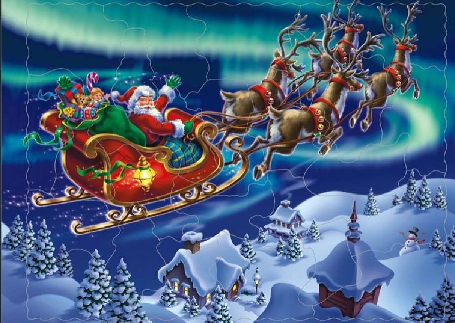 Sleigh with St. Nicholas. jigsaw puzzle online