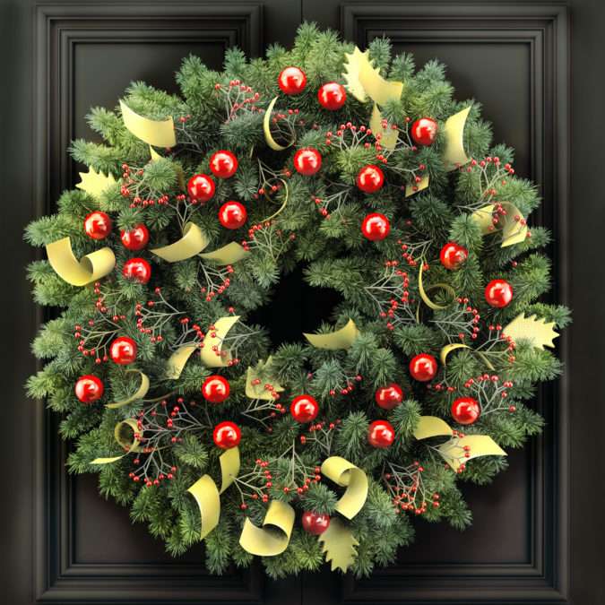 Christmas wreath on the door online puzzle