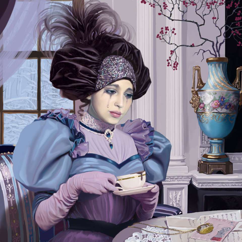 dáma pití čaje skládačky online