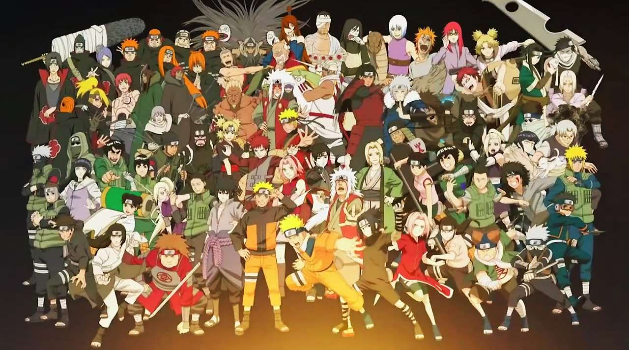 Naruto in de oudere en jongere versies online puzzel