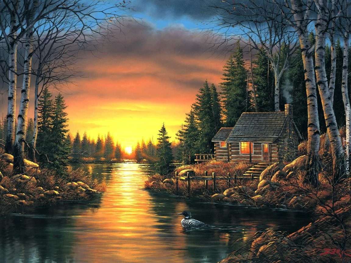 Sunset- rio, casa puzzle online
