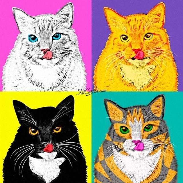Εικόνα με τέσσερις γάτες παζλ online