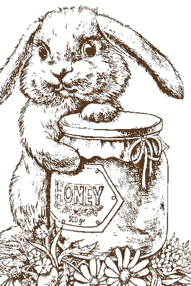 Immagine bianca con un coniglio puzzle online