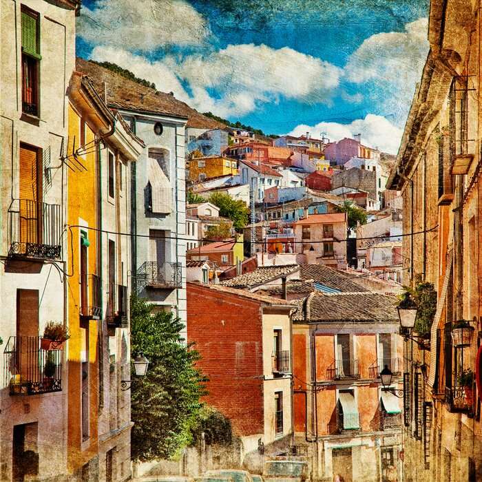 Spanje - Straten van de stad Cuenca - foto legpuzzel online