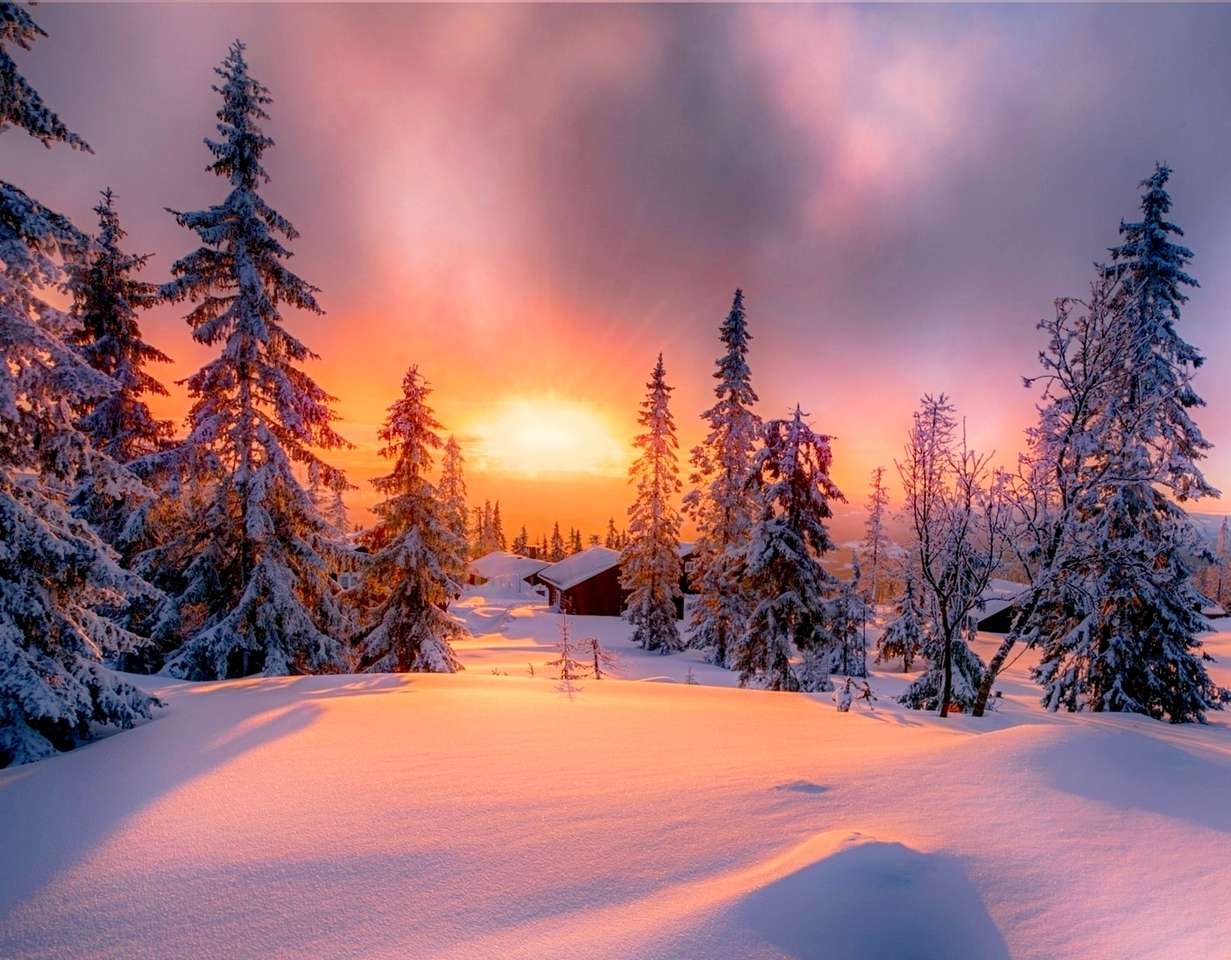 Zima v Norsku skládačky online