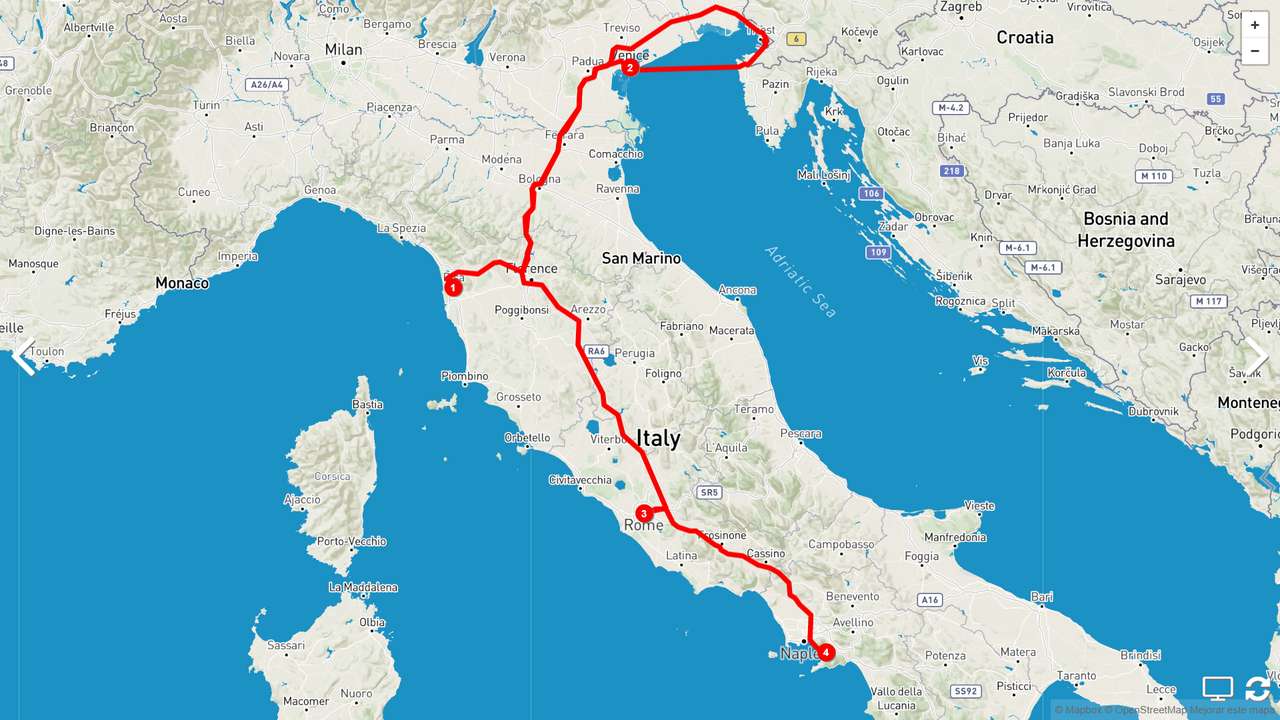 Italien Mission Karta Pussel online