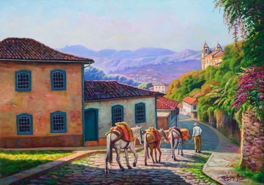 Beautiful houses in Tropeiro Brazil - Art # 2 online puzzle
