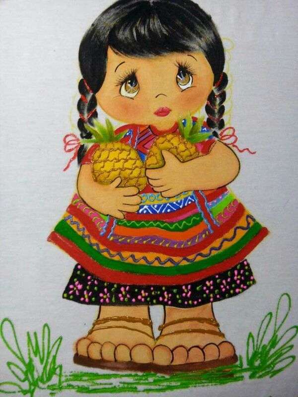 Плетеная кукла с ананасами пазл онлайн