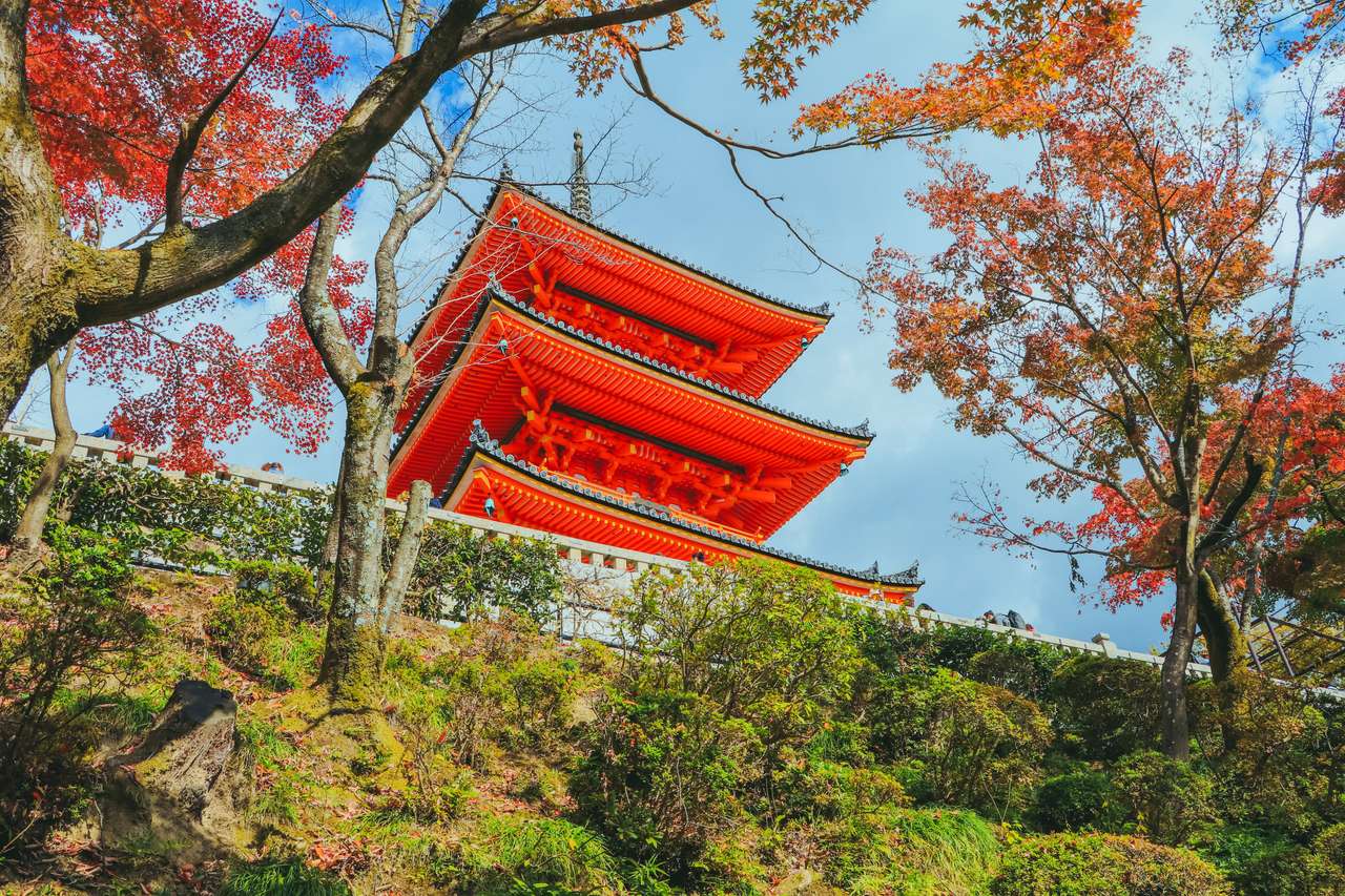 Buddhistiskt tempel i Kyoto Japan. Pussel online