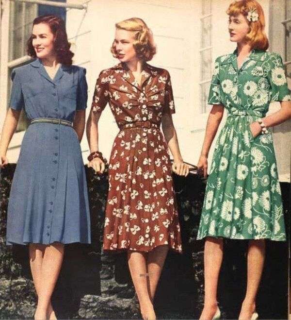 Senhoras na moda 1940-1950 - Arte #1 puzzle online