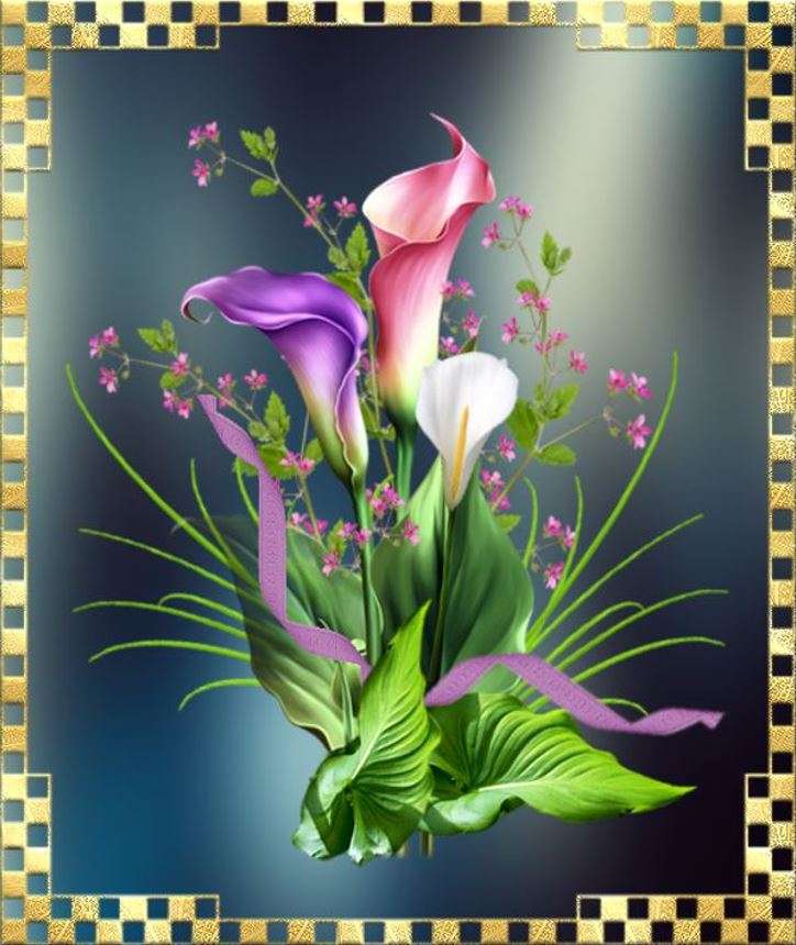 Zantedeschia bouquet of flowers jigsaw puzzle online