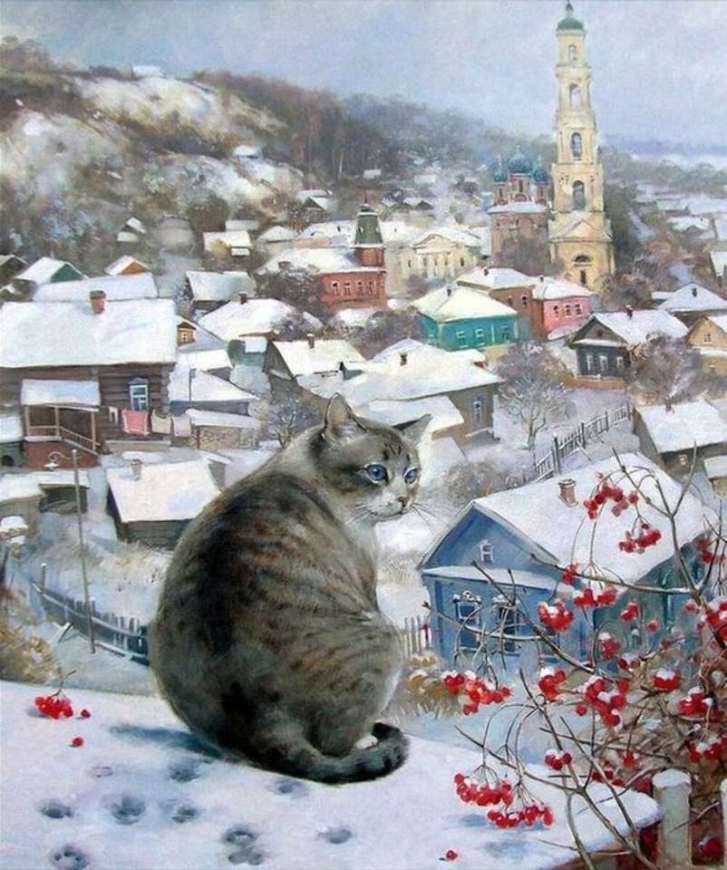 gattino guardando il paesaggio puzzle online