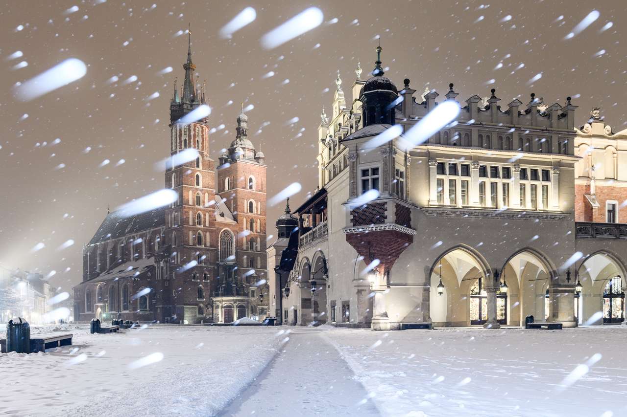 Chutes de neige à Cracovie puzzle en ligne