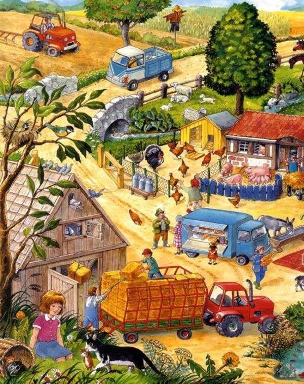 All the neighbors working on their farms jigsaw puzzle online