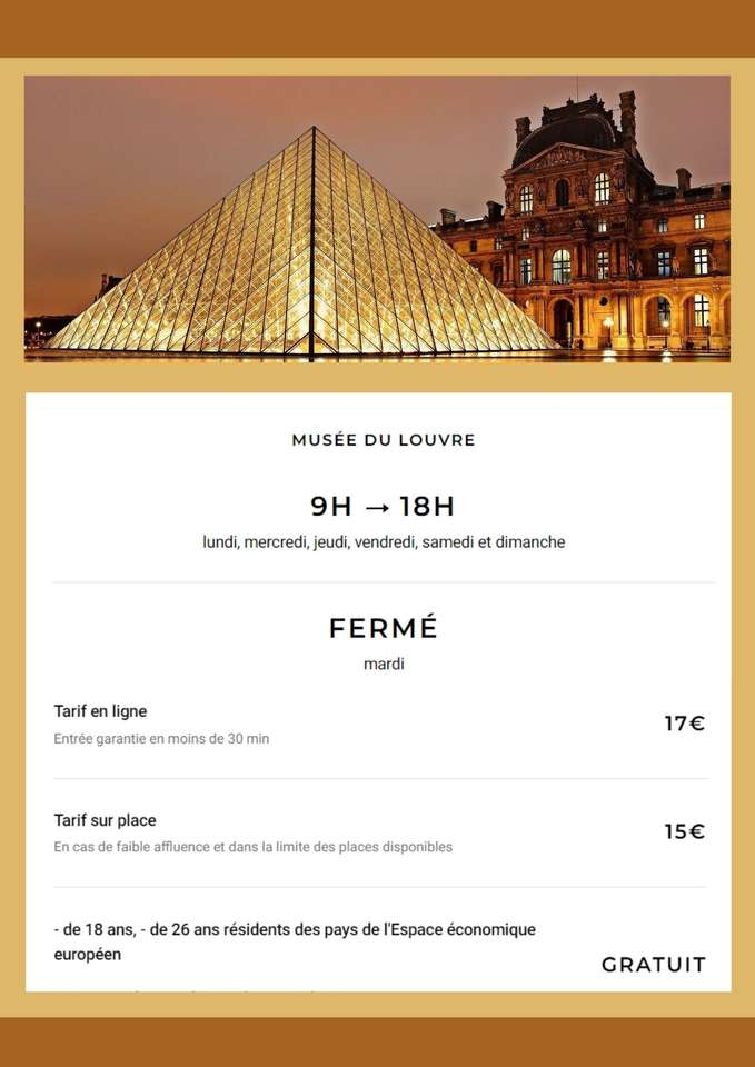 Брошура на Лувъра онлайн пъзел