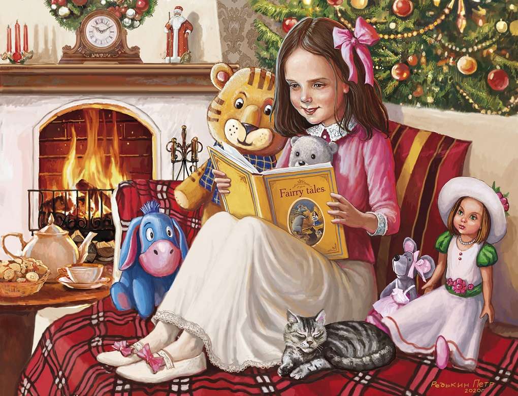 menina lendo uma história puzzle online