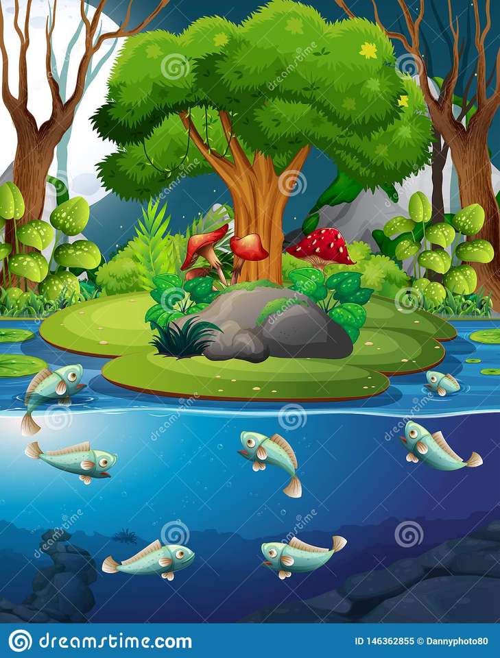 THE TREE IN THE MIDDLE OF THE RIVER jigsaw puzzle online