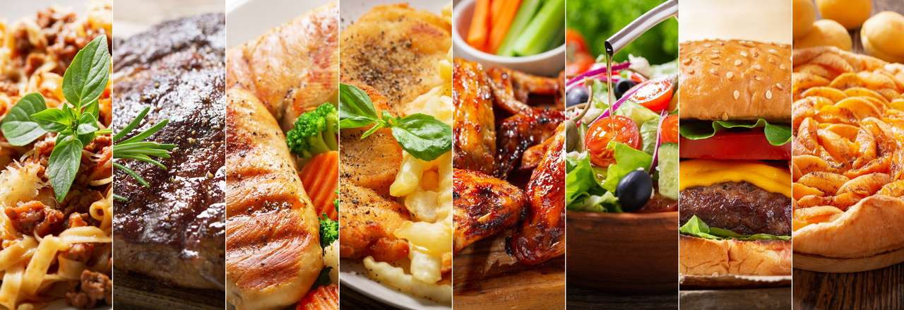collage alimentaire de divers types de repas puzzle en ligne