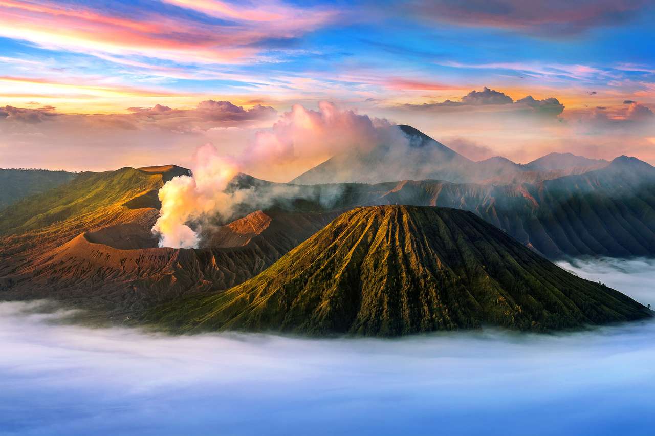 Mount Bromo vulkan (Gunung Bromo) pussel på nätet