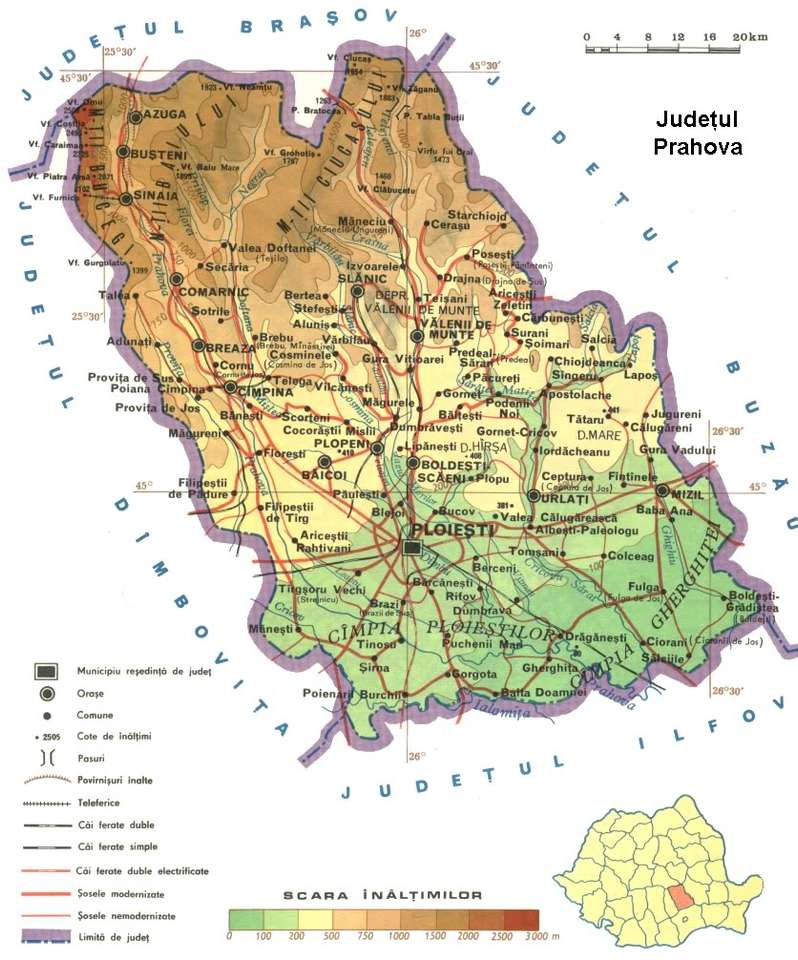 Carte du comté de Prahova puzzle en ligne