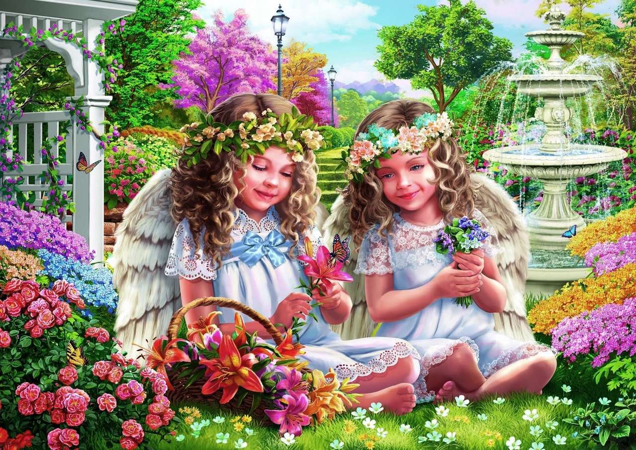 dva malí andělé skládačky online