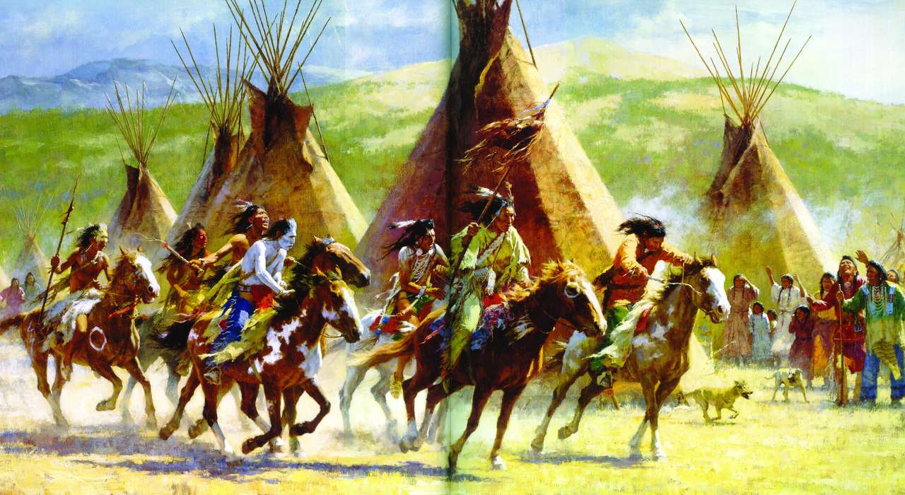 nativos americanos en el campamento rompecabezas en línea